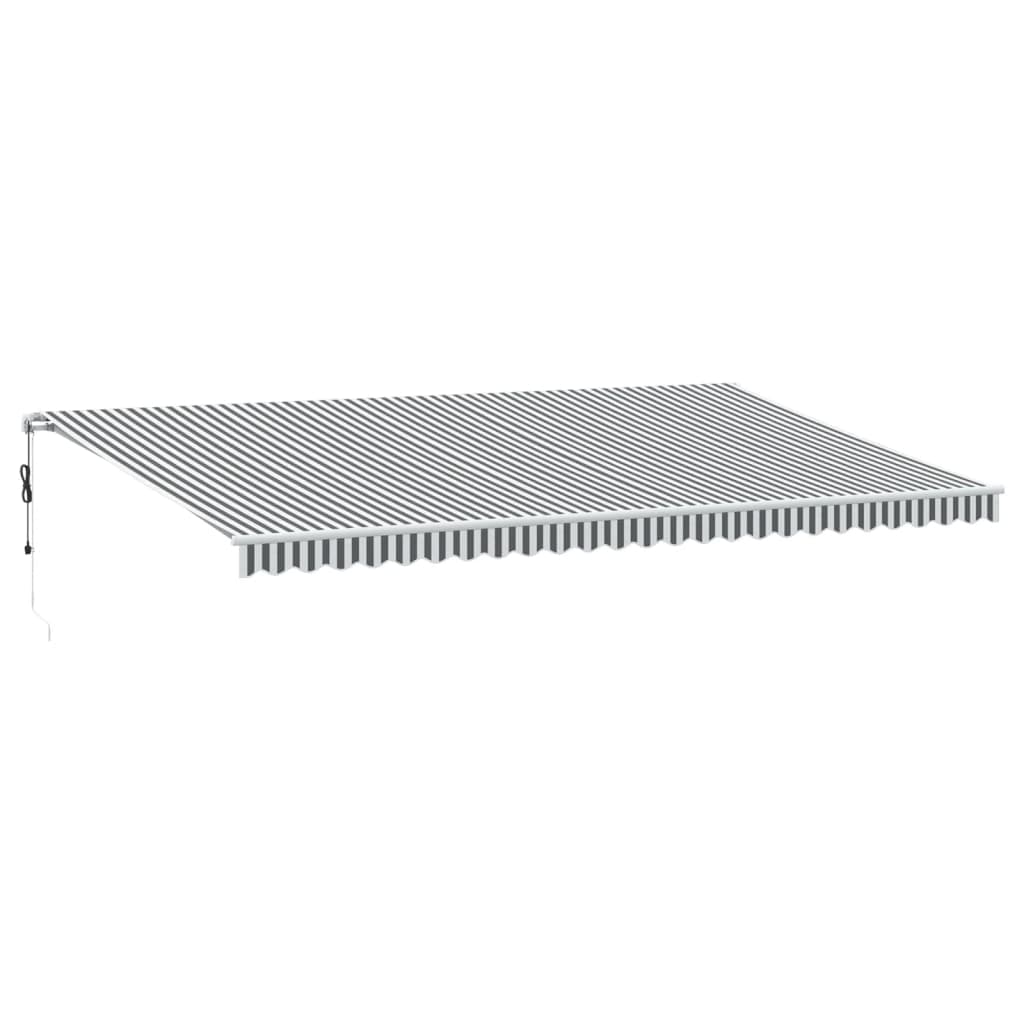 vidaXL Toldo Retrátil Automático com led 600x350 cm Antracite/branco - 2221287944
