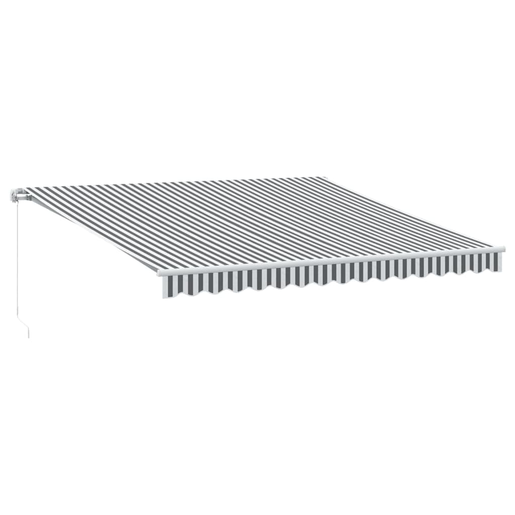 vidaXL Toldo retrátil manual 400x300 cm antracite e branco