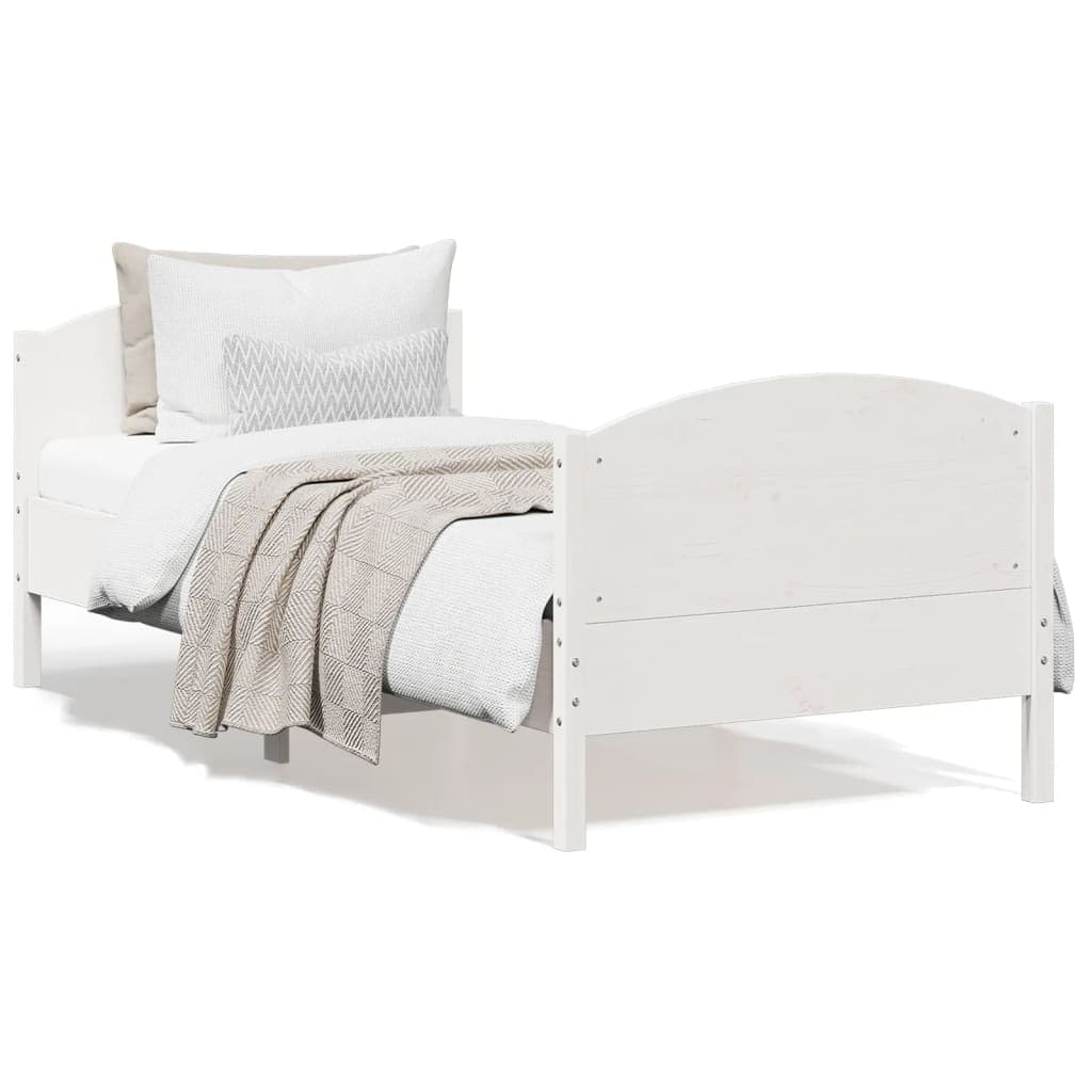 vidaXL Cama sem colchão 90x200 cm madeira de pinho maciça branco