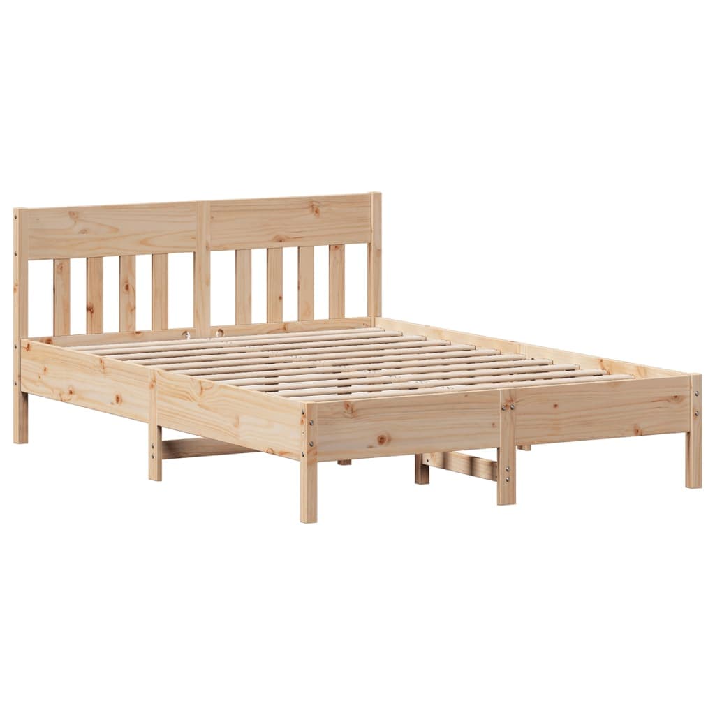 vidaXL Cama sem colchão 140x190 cm madeira de pinho maciça