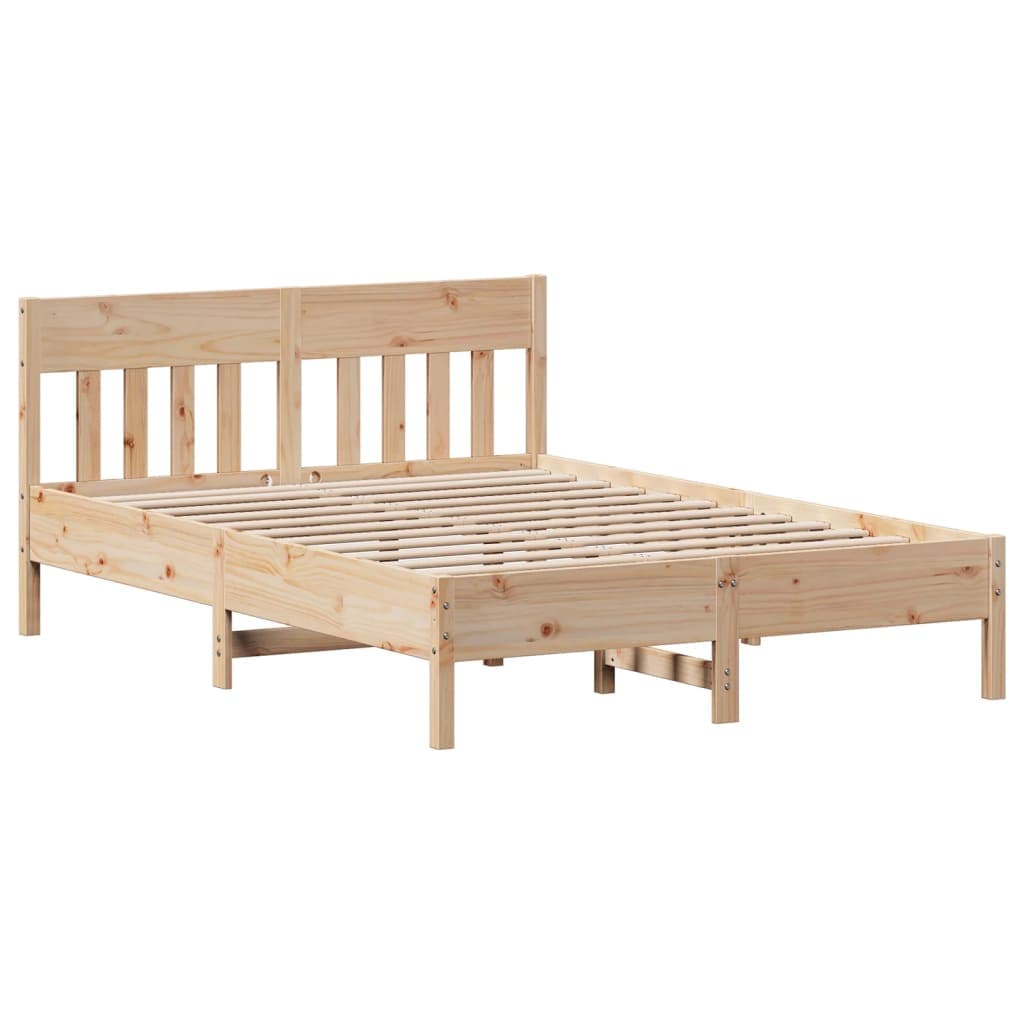 vidaXL Cama sem colchão 135x190 cm madeira de pinho maciça