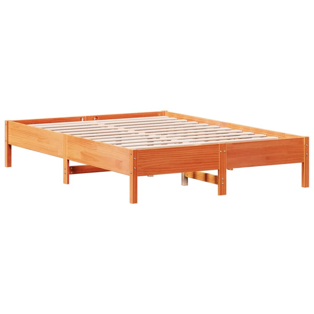 vidaXL Cama sem colchão 150x200 cm madeira pinho maciça castanho-mel