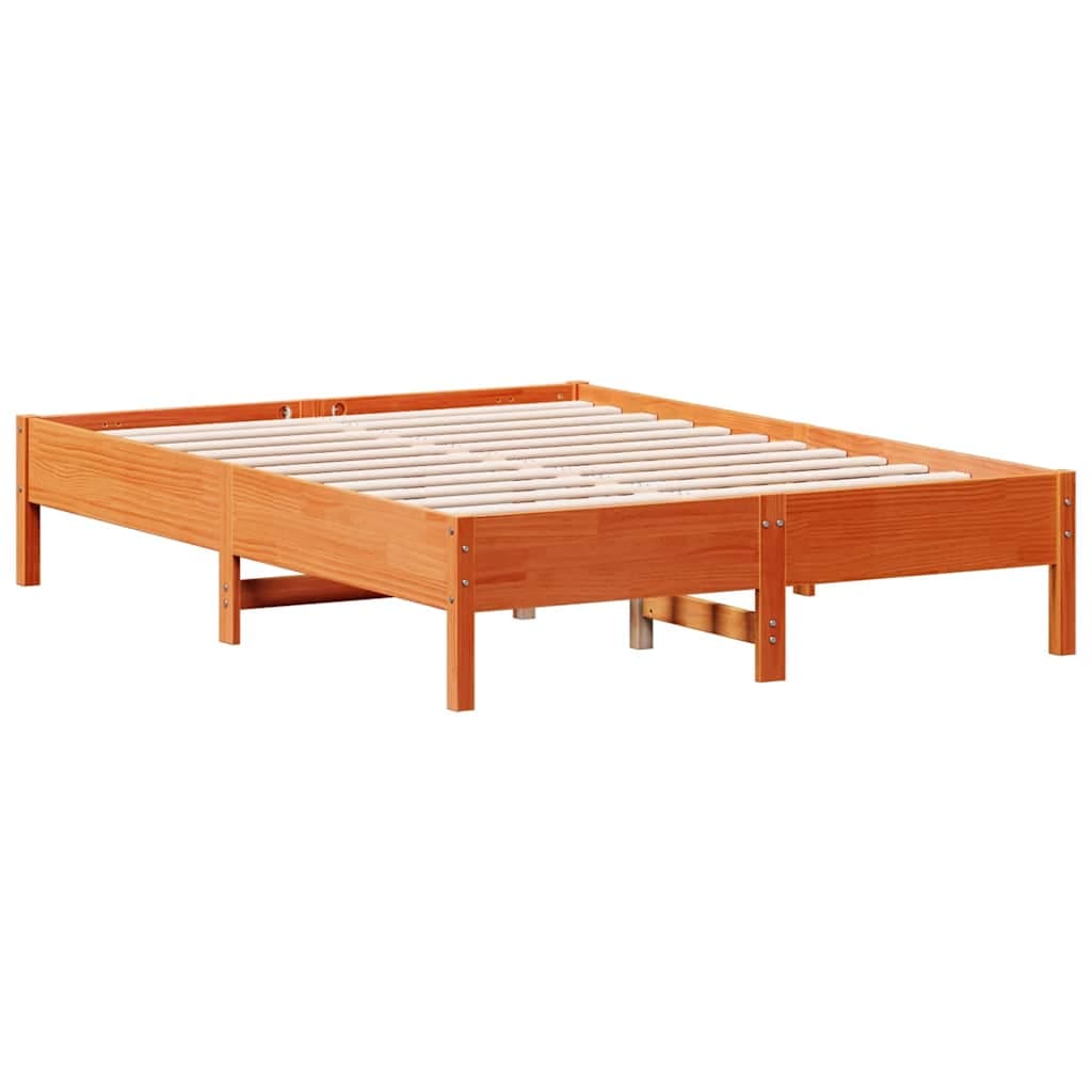 vidaXL Cama sem Colchão 120x190 cm Madeira Pinho Maciça Castanho-mel - 2838676708