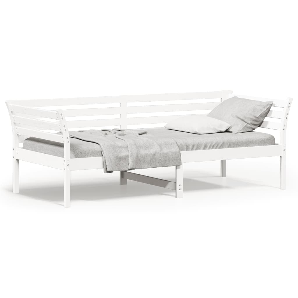 vidaXL Sofá-cama sem colchão 80x200 cm madeira de pinho maciça branco