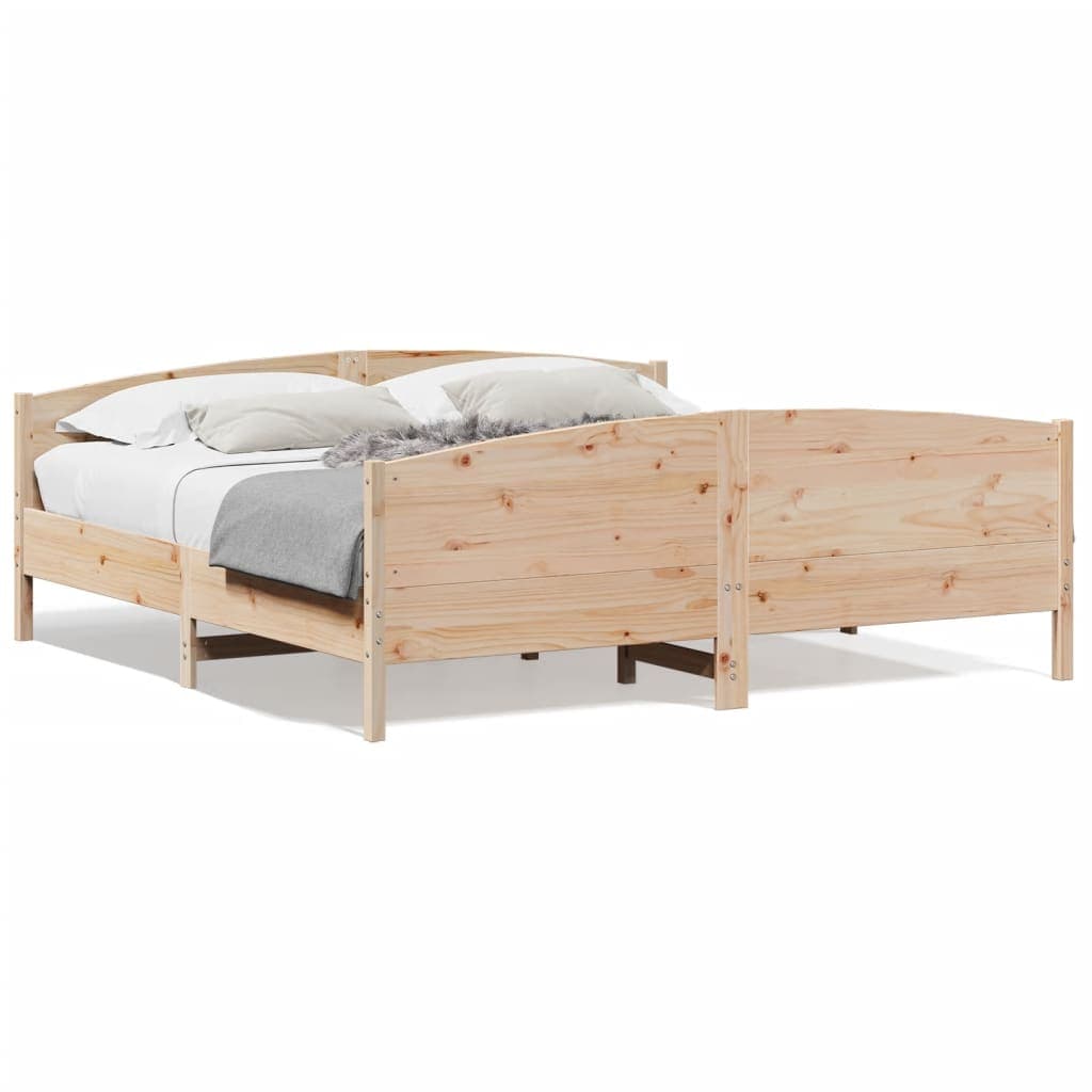 vidaXL Cama sem Colchão 200x200 cm Madeira de Pinho Maciça - 641449178