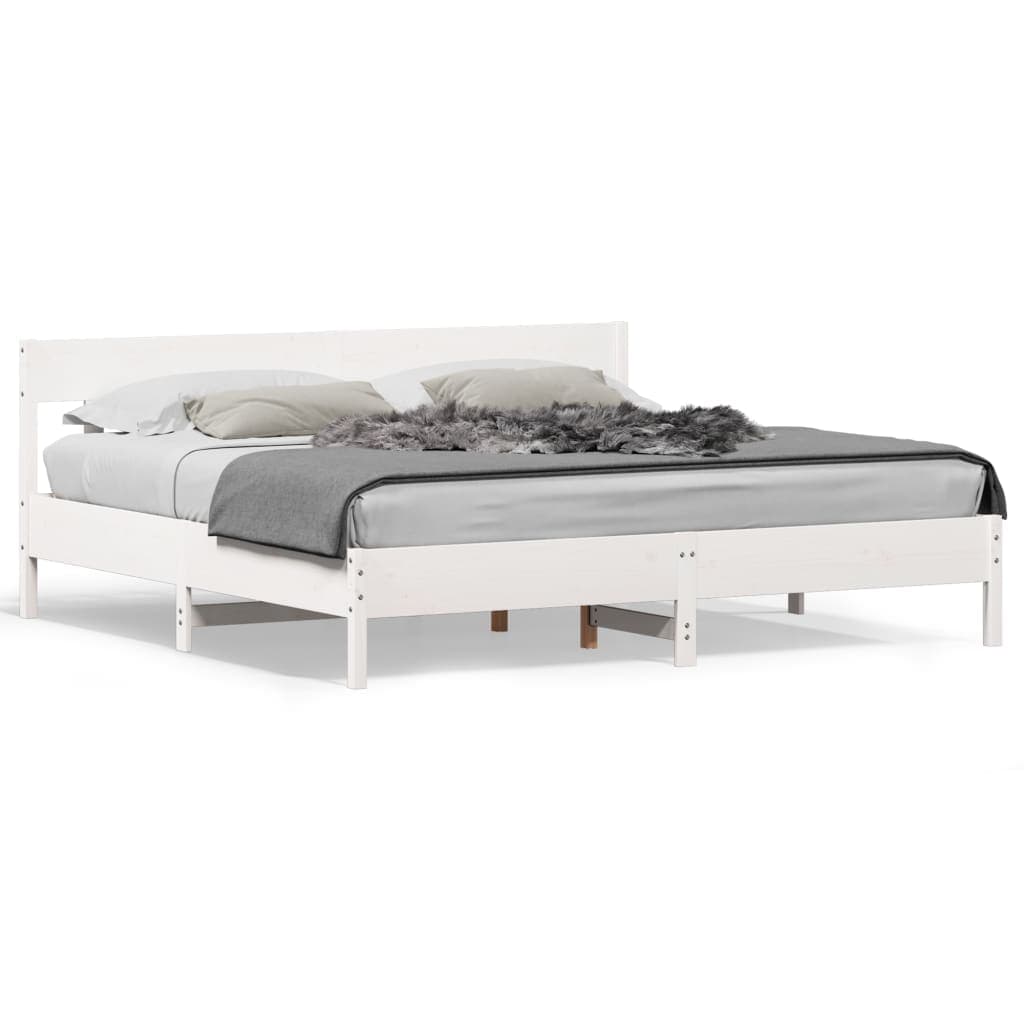 vidaXL Cama sem colchão 200x200 cm madeira de pinho maciça branco