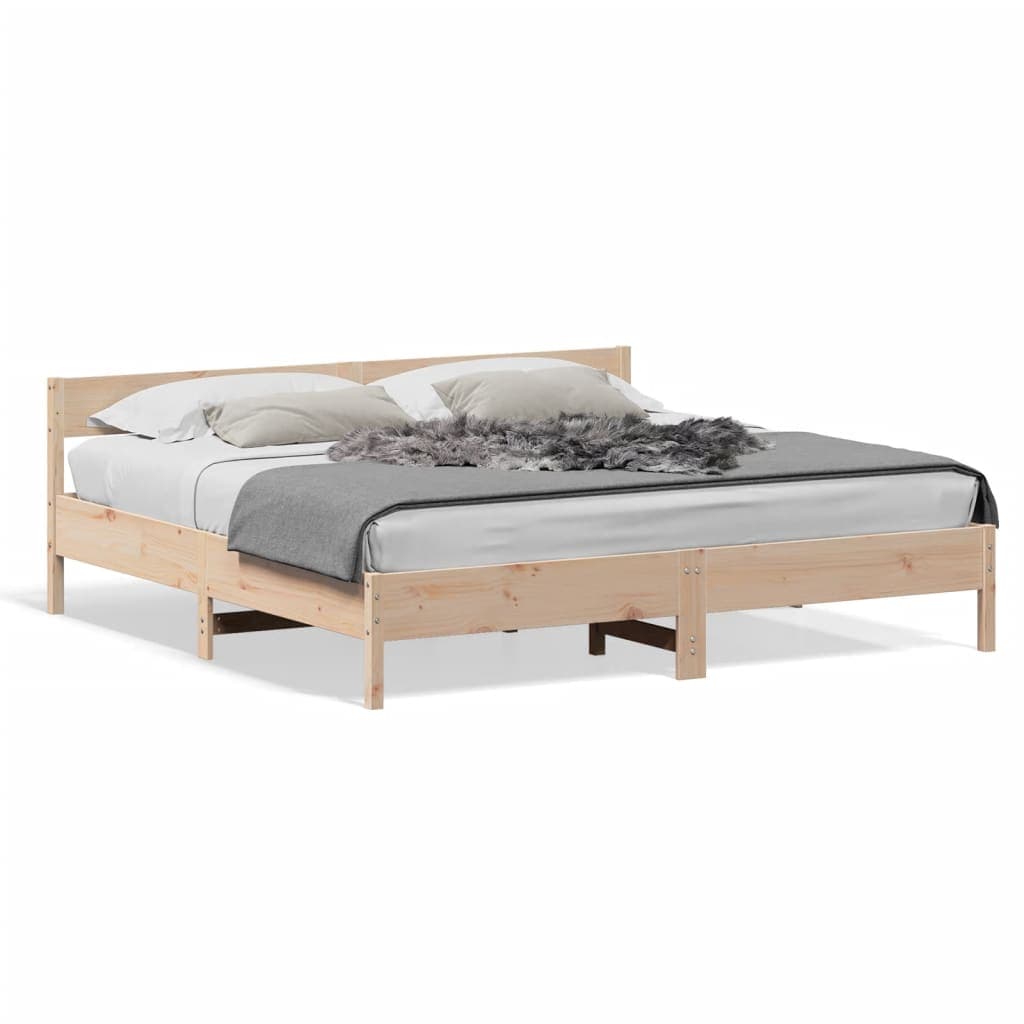 vidaXL Cama sem colchão 200x200 cm madeira de pinho maciça