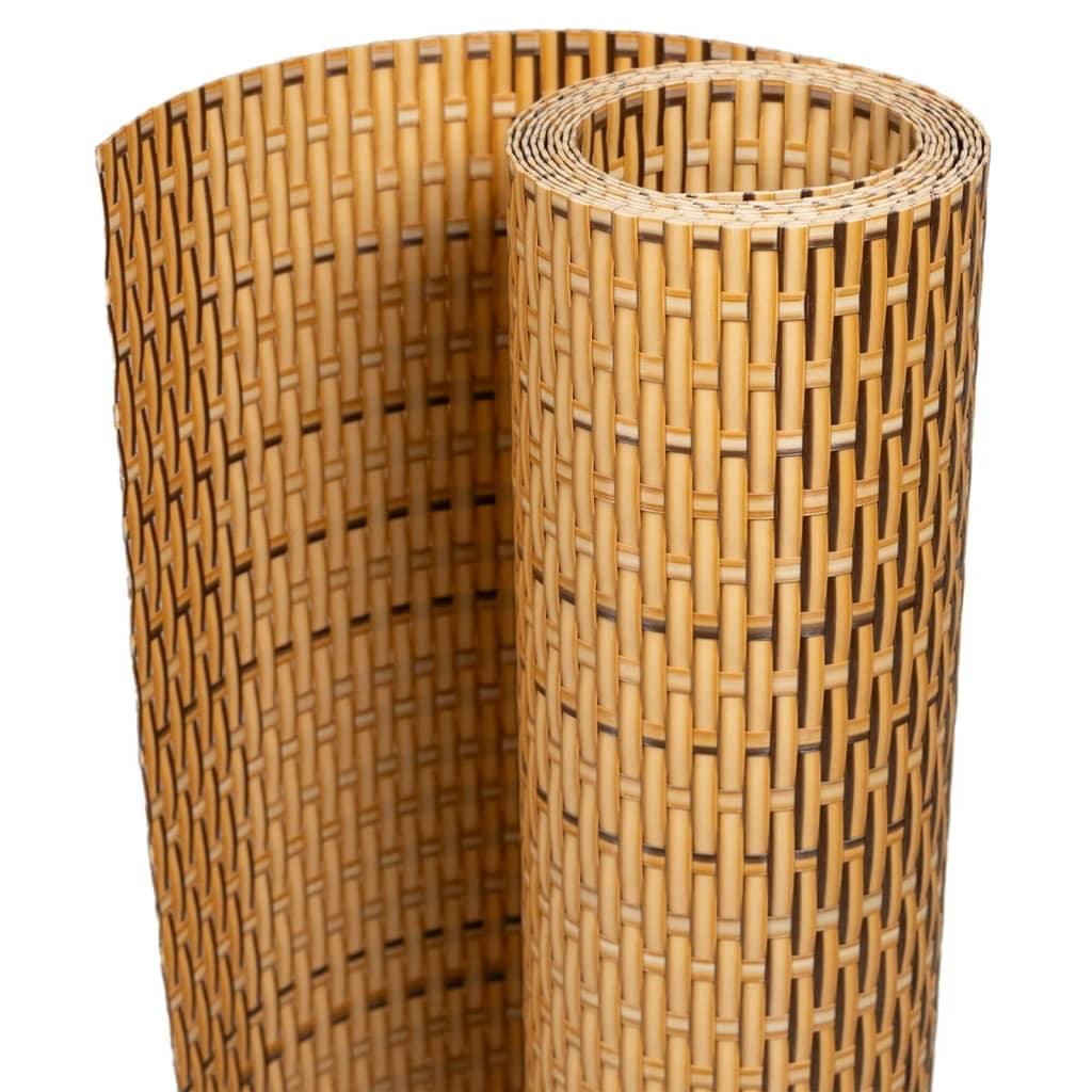 vidaXL Tela de varanda 300x100 cm vime PE castanho-claro