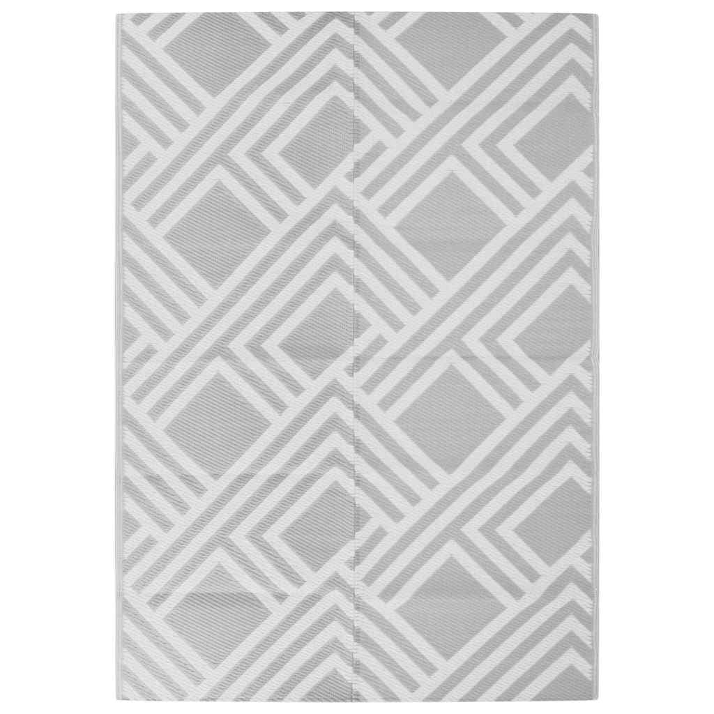 Tapete vidaXL de Exterior 120x180 cm 140x200 Pp Cinzento - 678021107