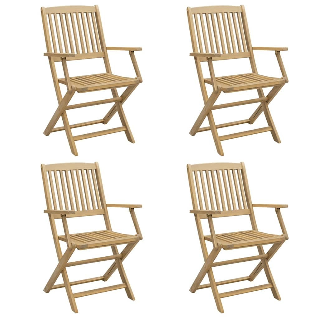 vidaXL Cadeiras jardim dobráveis 4 pcs 54x61x88 cm acácia maciça