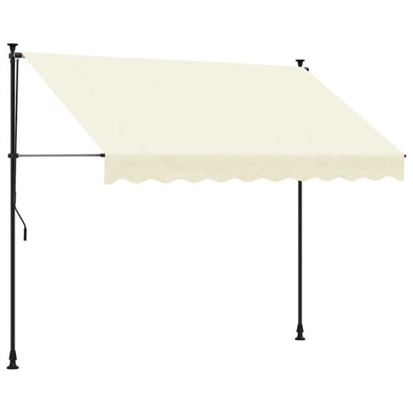 vidaXL Toldo Retrátil 300x150 cm Tecido e Aço Cor Creme - 1859928457