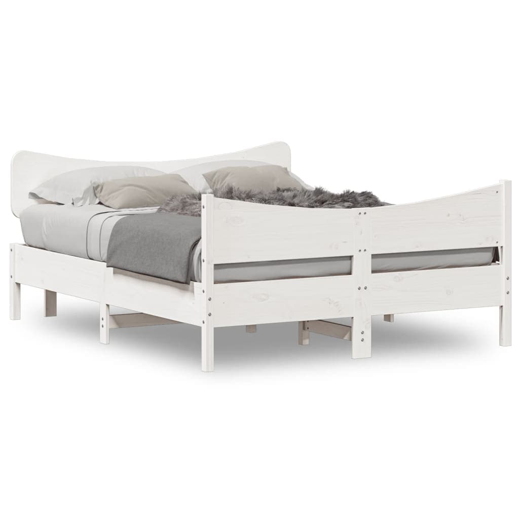 vidaXL Cama sem colchão 150x200 cm madeira de pinho maciça branco