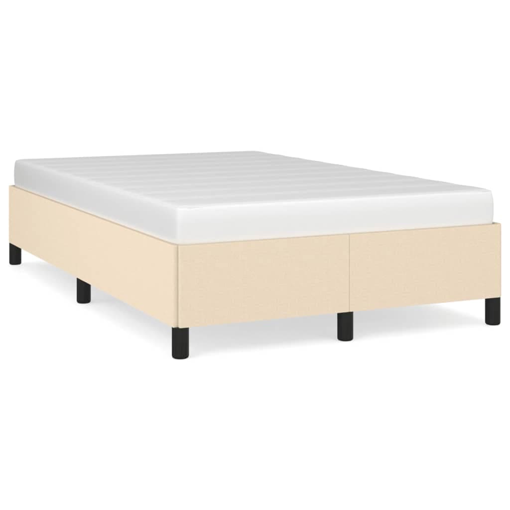 vidaXL Estrutura de cama sem colchão 120x190 cm tecido creme