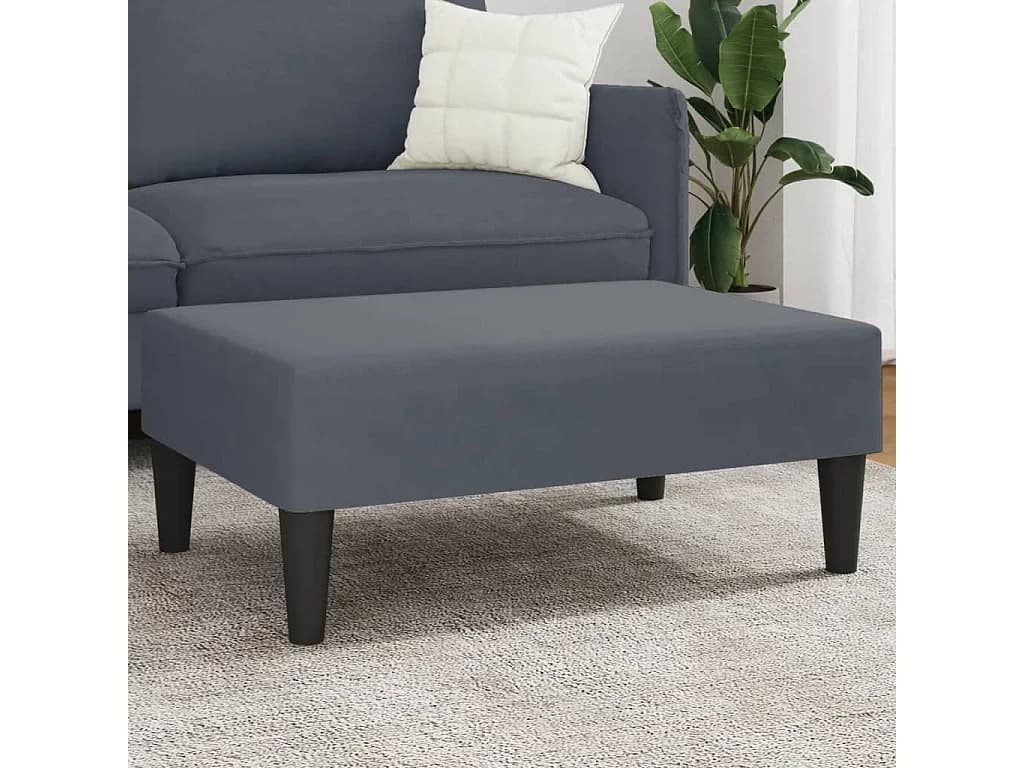 vidaXL Apoio de Pés 77x55x31 cm Veludo Cinzento-claro - 4053789299