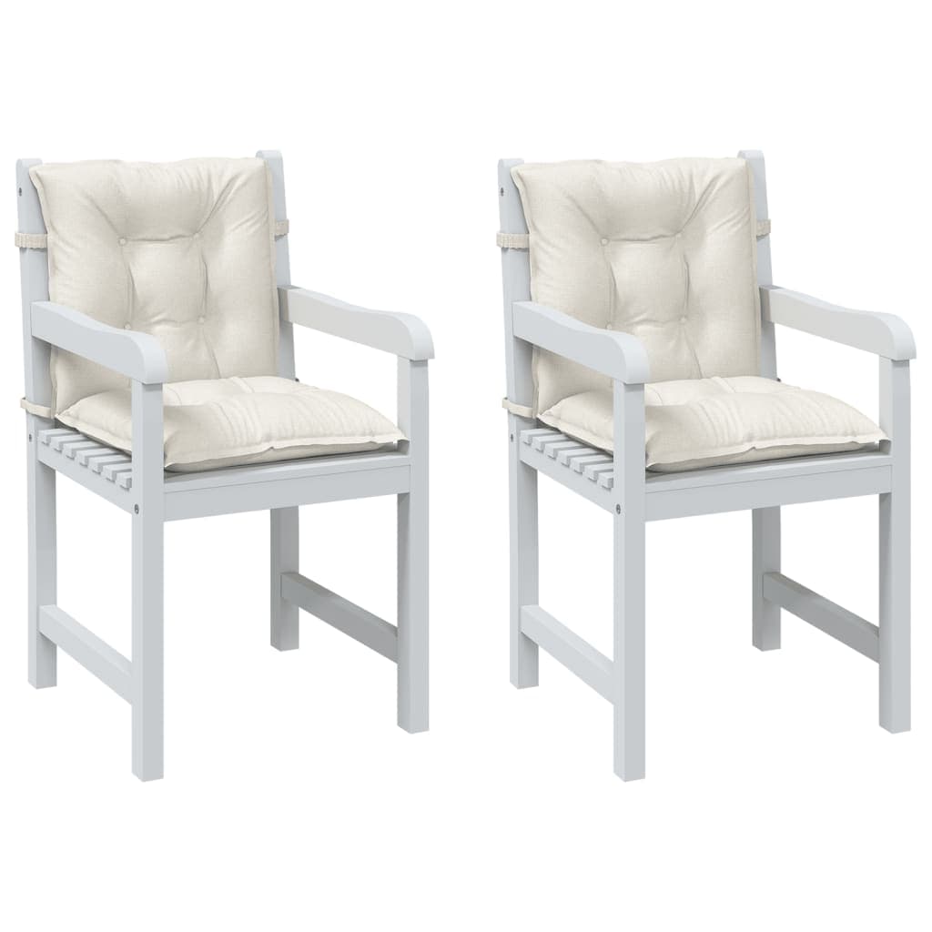 vidaXL Almofadões lombares p/ cadeiras 2pcs mesclado tecido creme