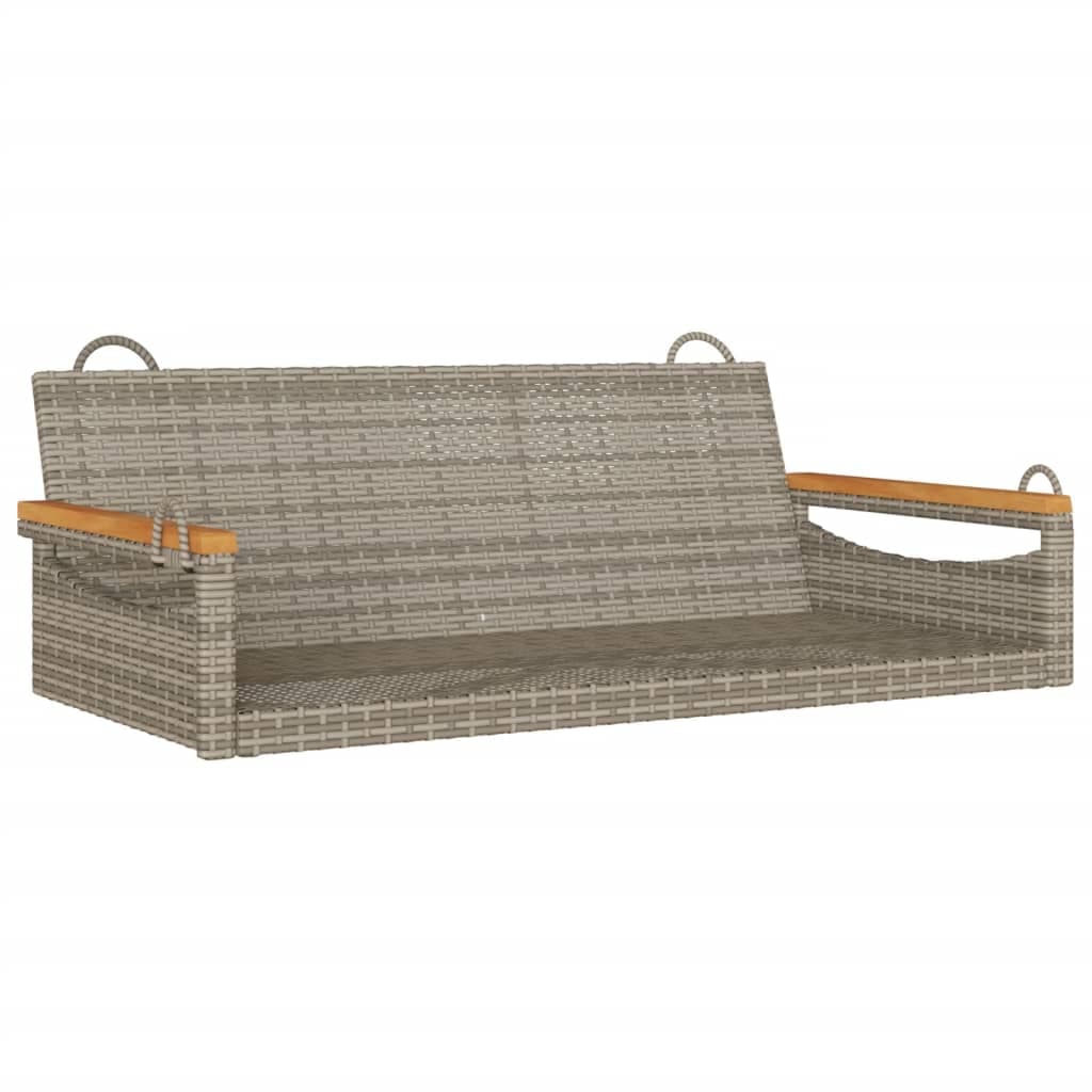 vidaXL Banco baloiço 109x62x40 cm vime PE cinzento