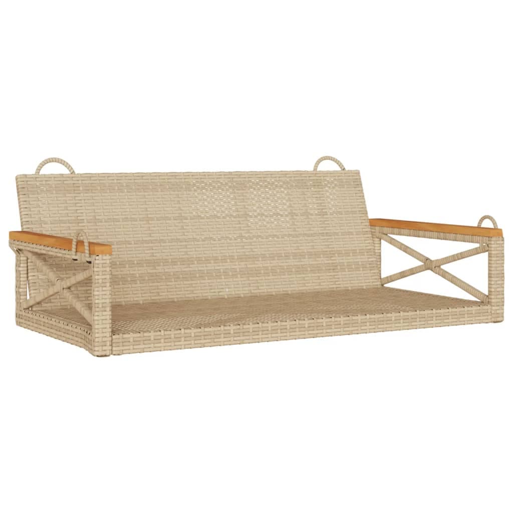vidaXL Banco baloiço 109x62x40 cm vime PE bege