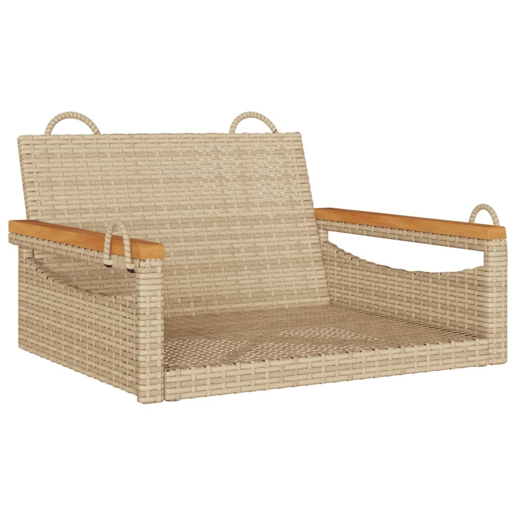 vidaXL Banco baloiço 63x62x40 cm vime PE bege