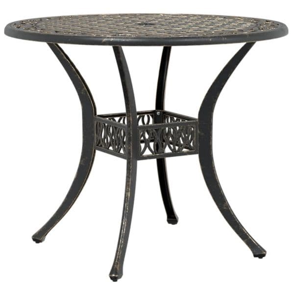 vidaXL Mesa de Jardim Ø90x75 cm Alumínio Fundido Bronze - 2898175108
