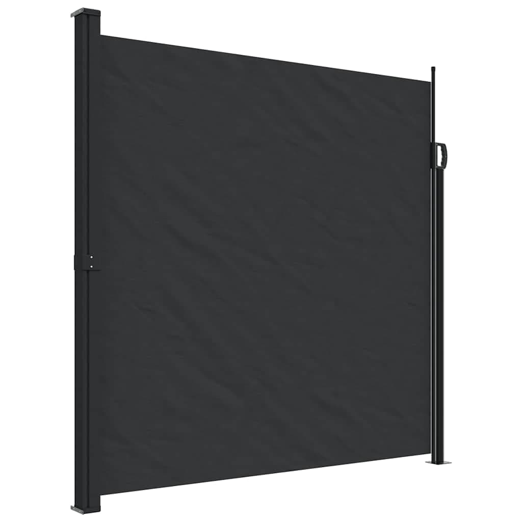 vidaXL Toldo Lateral Retrátil 200x500 cm Preto - 436263806