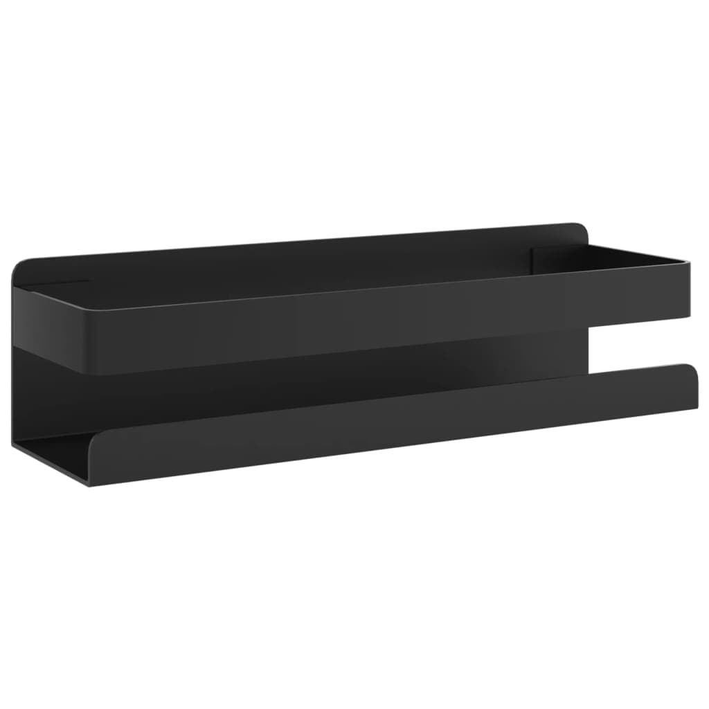 vidaXL Prateleira de chuveiro aço inoxidável 304 escovado preto-mate