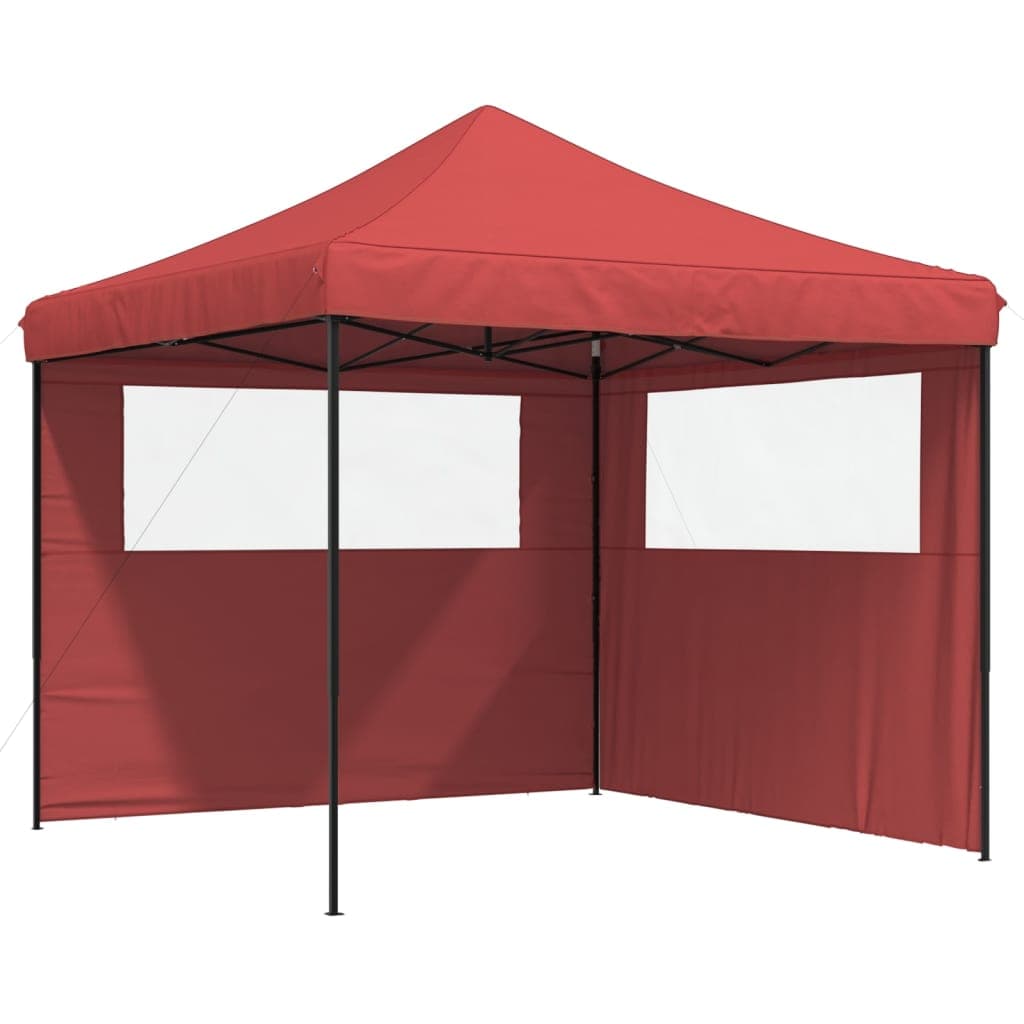 vidaXL Tenda para Festas Pop-up Dobrável com 2 Paredes Laterais Bordô - 589865559