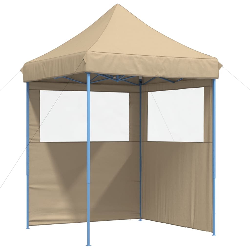 vidaXL Tenda para Festas Pop-up Dobrável com 2 Paredes Laterais Bege - 2964754195