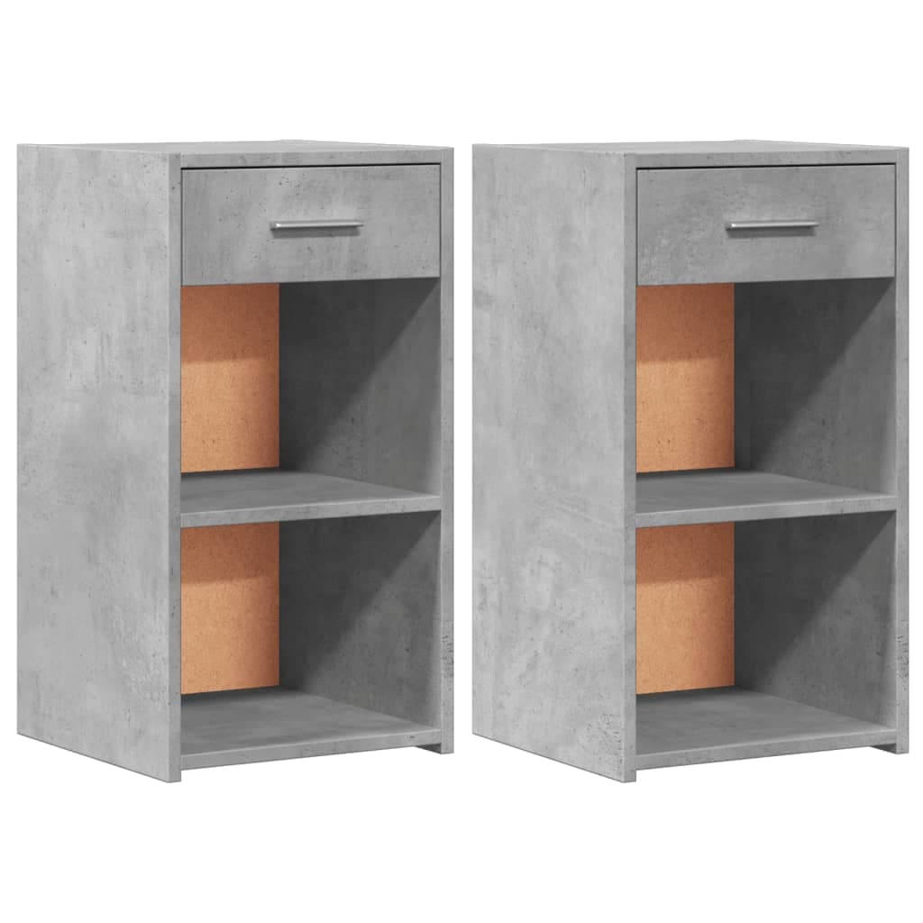 vidaXL Mesas de cabeceira 2 pcs derivados de madeira cinzento cimento