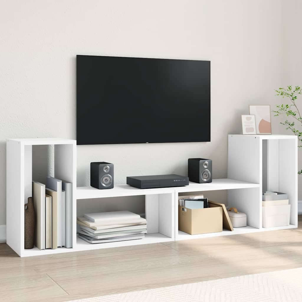 vidaXL Móveis de TV 2 pcs 75x30x50 cm derivados de madeira branco