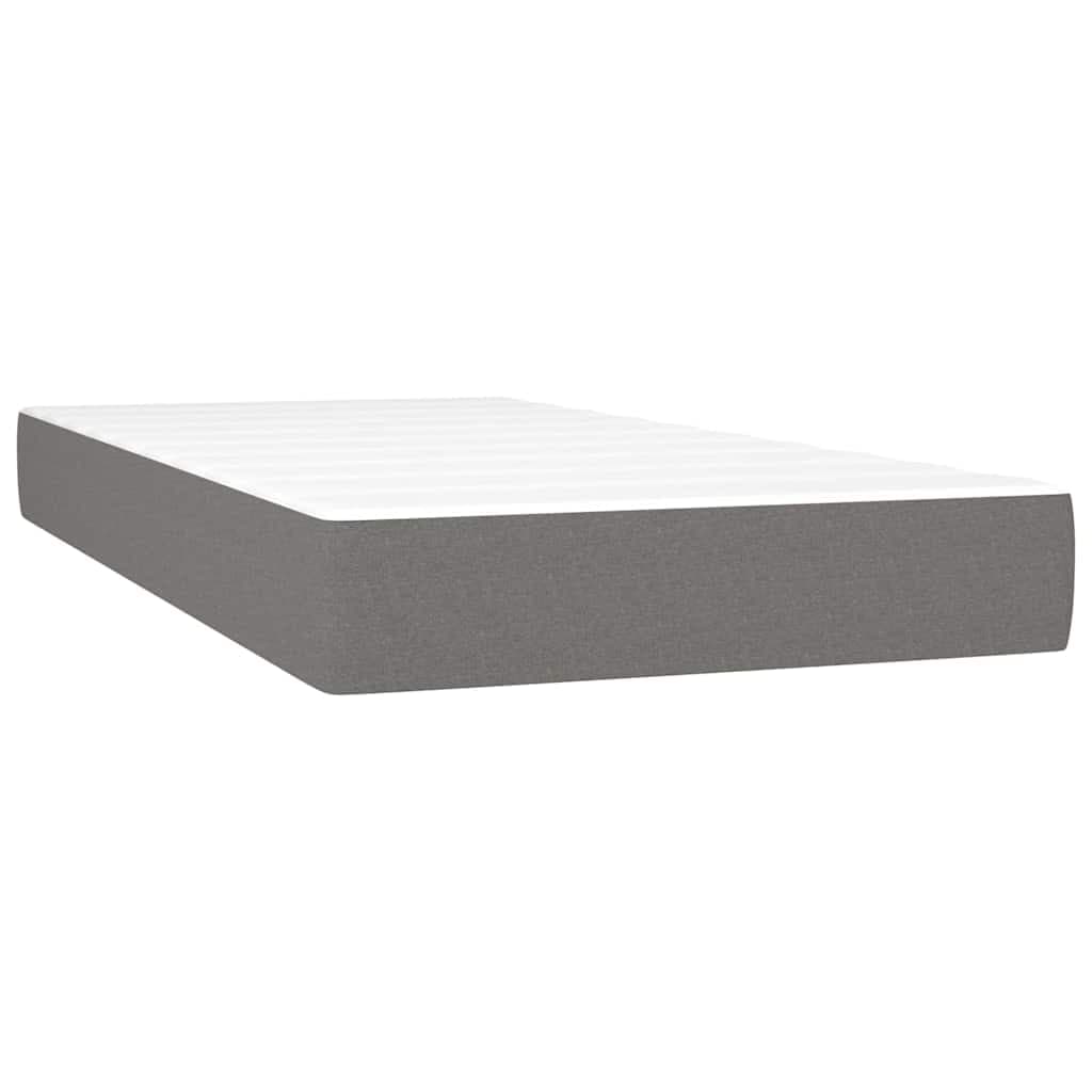 vidaXL Colchão de molas ensacadas firmeza média 120x190x20 cm tecido cinza-escuro