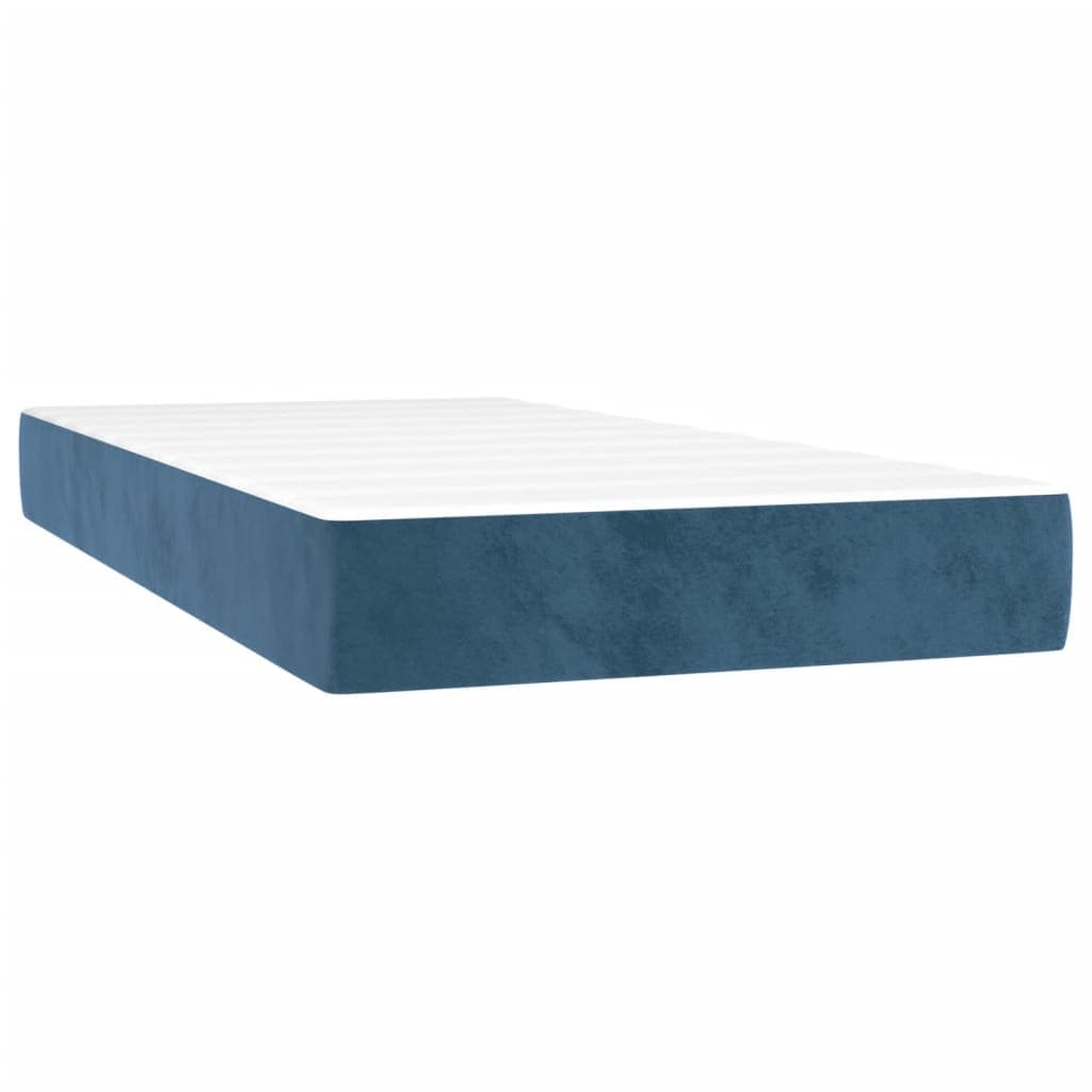 vidaXL Colchão de molas ensacadas firmeza média 120x190x20 cm veludo azul-escuro