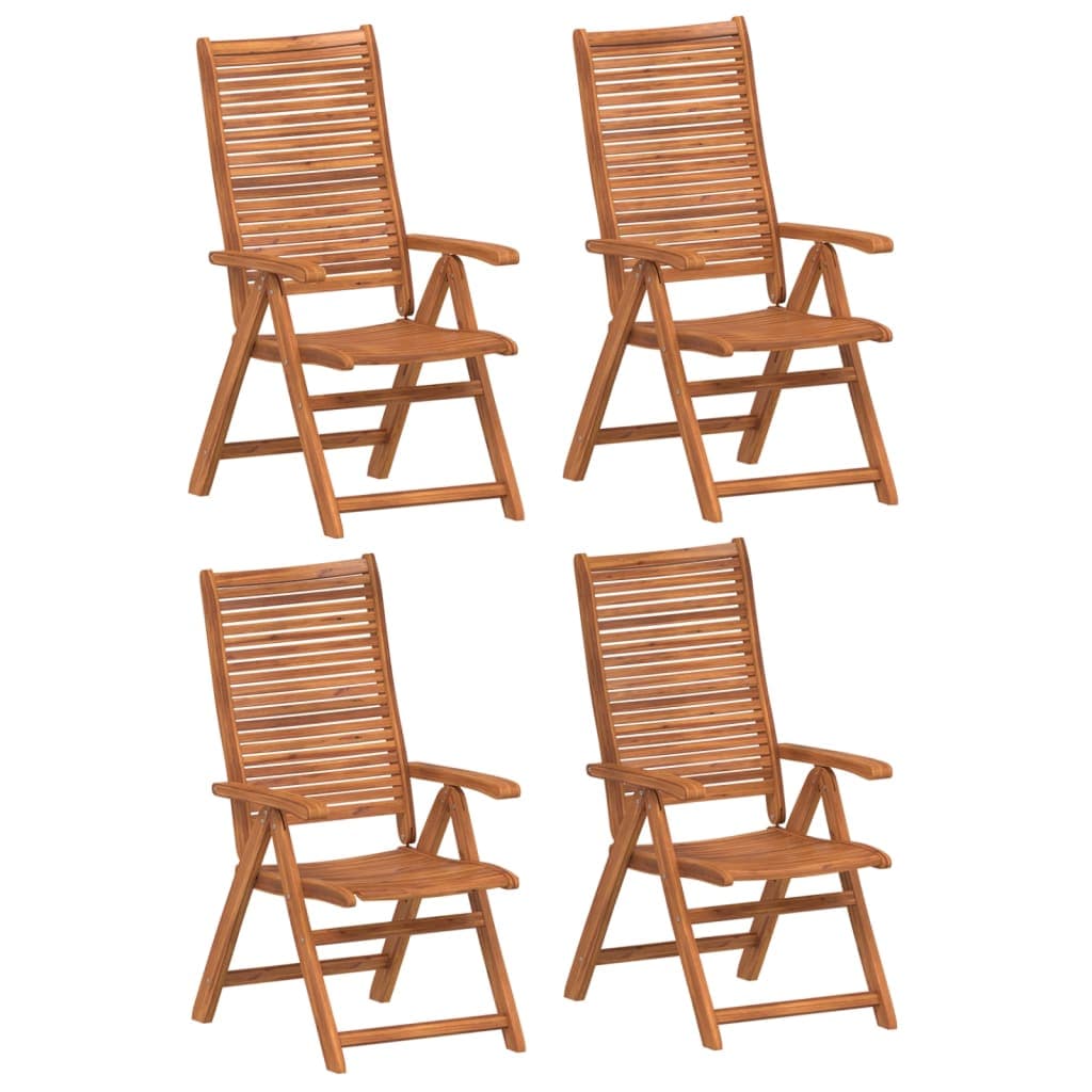 vidaXL Cadeiras de jardim reclináveis 4 pcs 56x72x107 cm acácia maciça