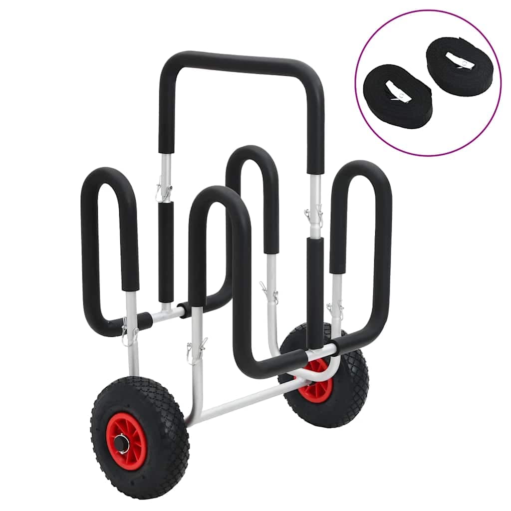 vidaXL Carrinho de SUP para 2 pranchas de surf 90 kg alumínio