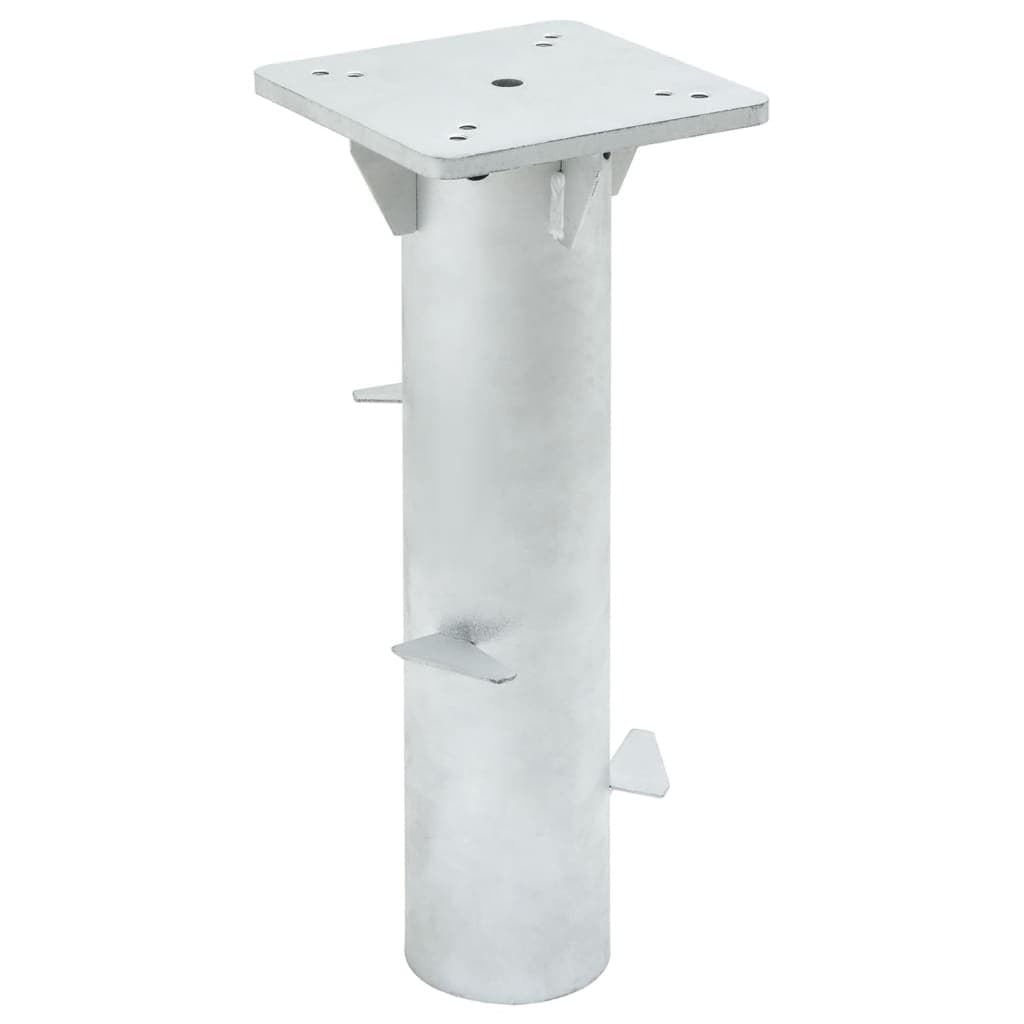 vidaXL Base de guarda-sol de enterrar 16x16x39,5 cm aço prateado