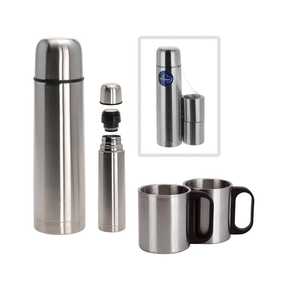 KIT TERMO 1L COM 2 CANECAS INOXIDAVEL