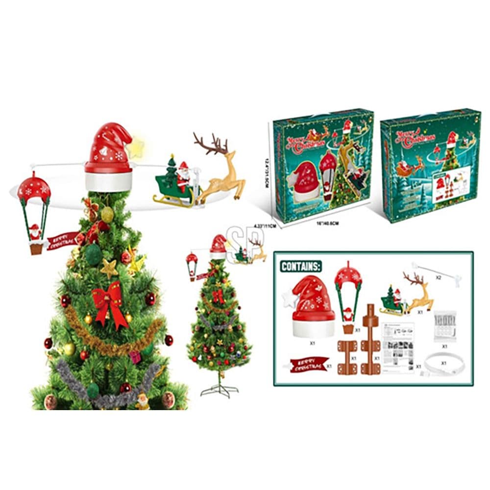 Basics Enfeite de Natal Rotativo Pai Natal Preto