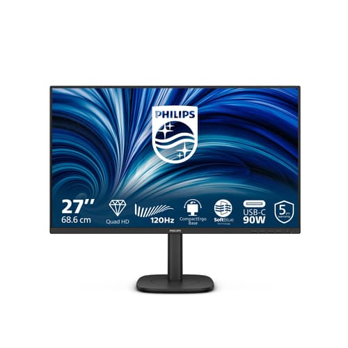 Monitor Philips 27" 27B2U3601/00 QHD 120Hz HDMI DisplayPort USB-C IPS Speakers