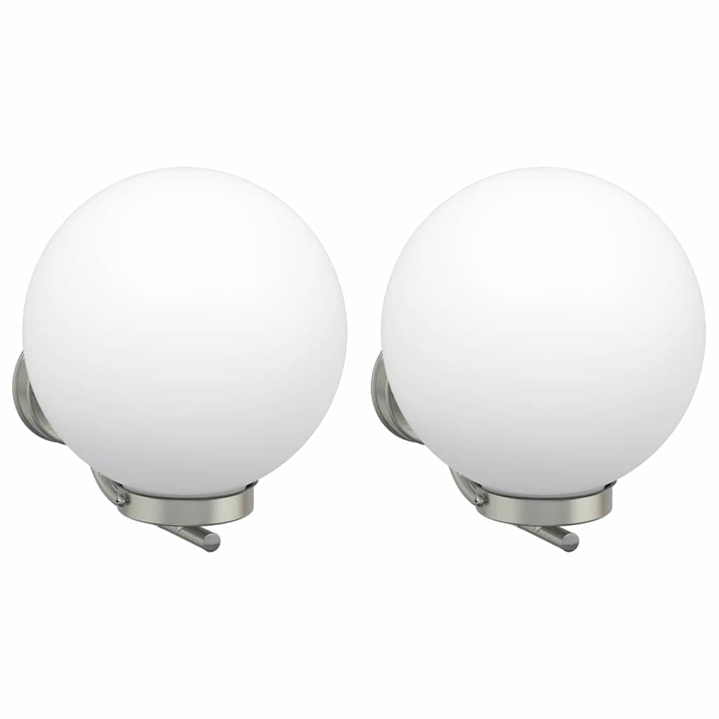 vidaXL Luz de Parede para Exterior 2 pcs Prateado 29 x 25 x 33 cm