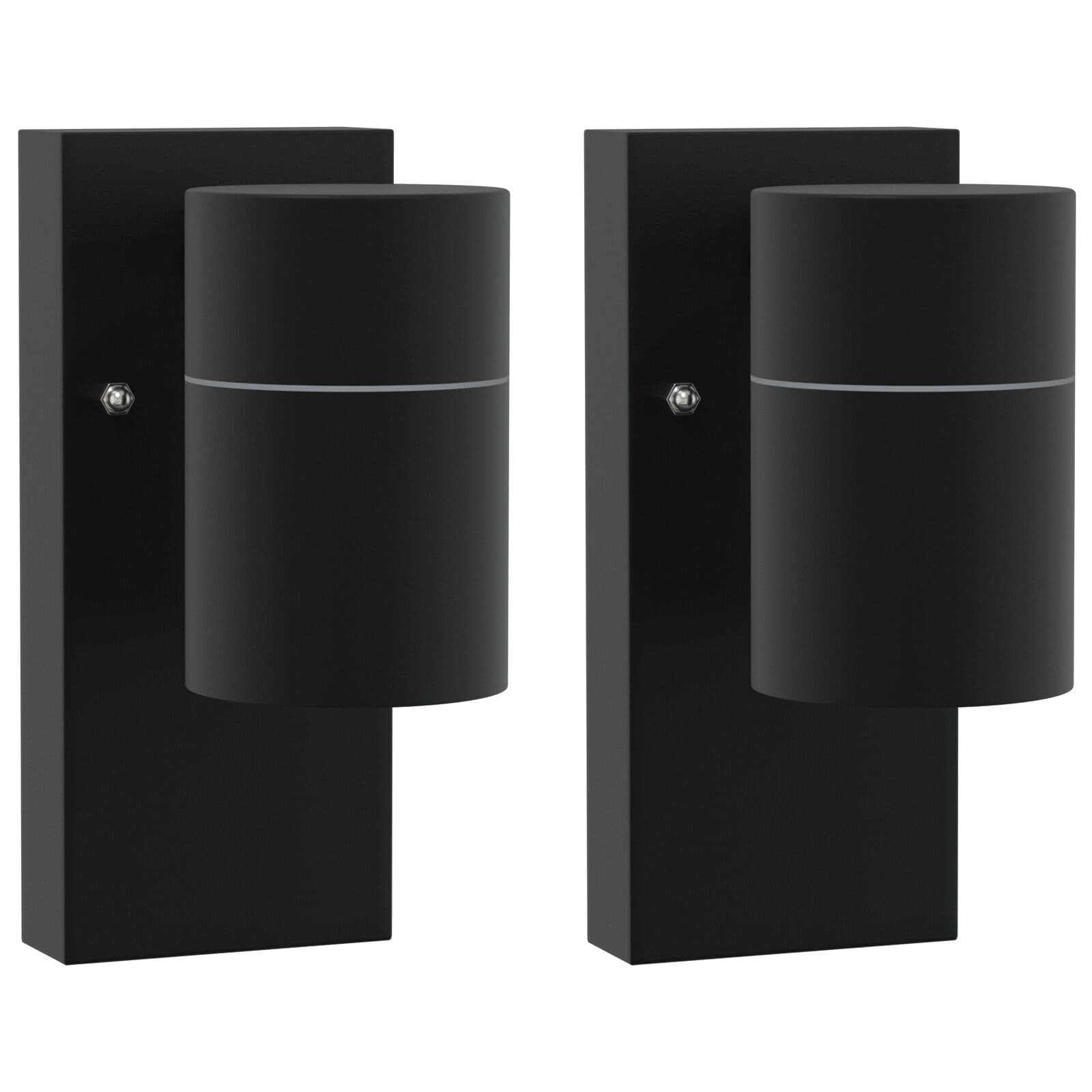 vidaXL Luz de Parede para Exterior 2 pcs Preto 6,5 x 10,5 x 16 cm