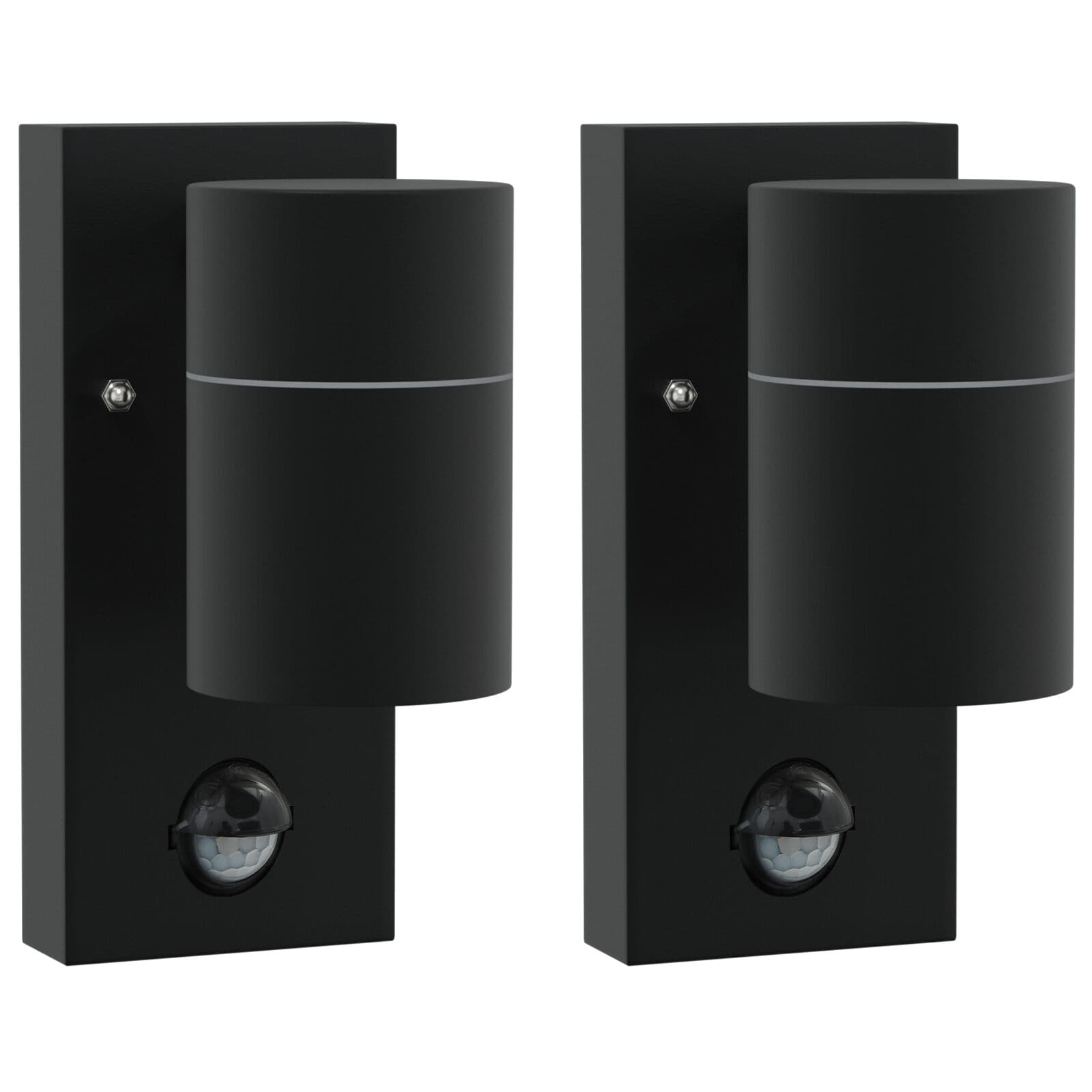 vidaXL Luz de Parede para Exterior 2 pcs Preto 6,5 x 10,5 x 16 cm