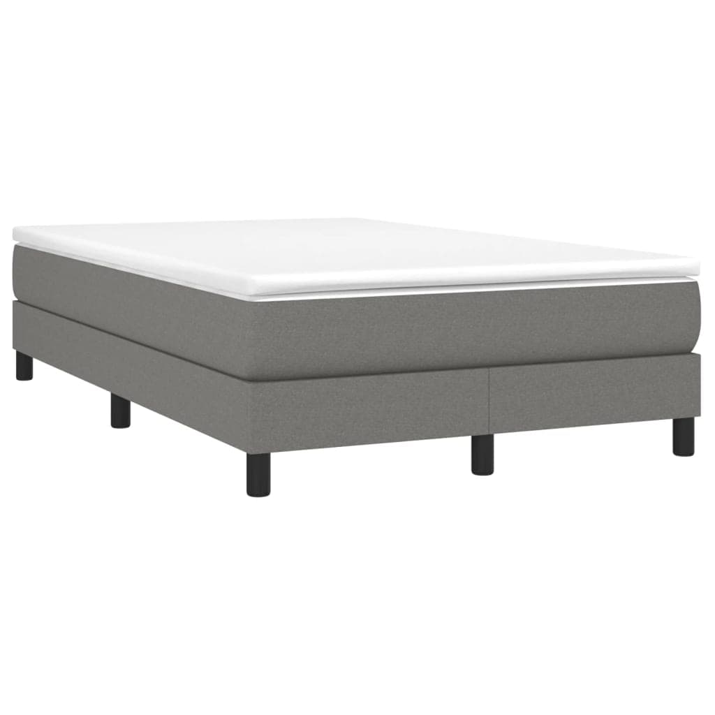 vidaXL Cama Boxspring com Colchão 120x190 cm Tecido Cinzento-escuro - 2613480830