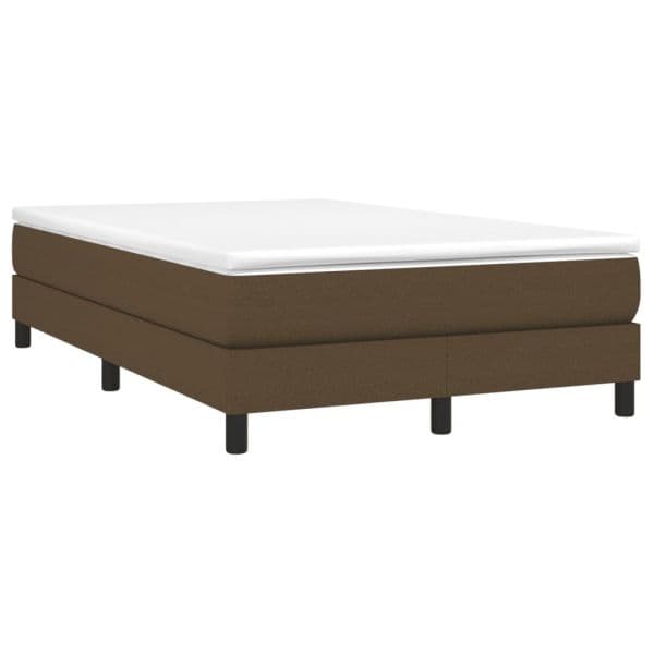 vidaXL Cama Boxspring com Colchão 120x190 cm Tecido Castanho-escuro - 3190838927