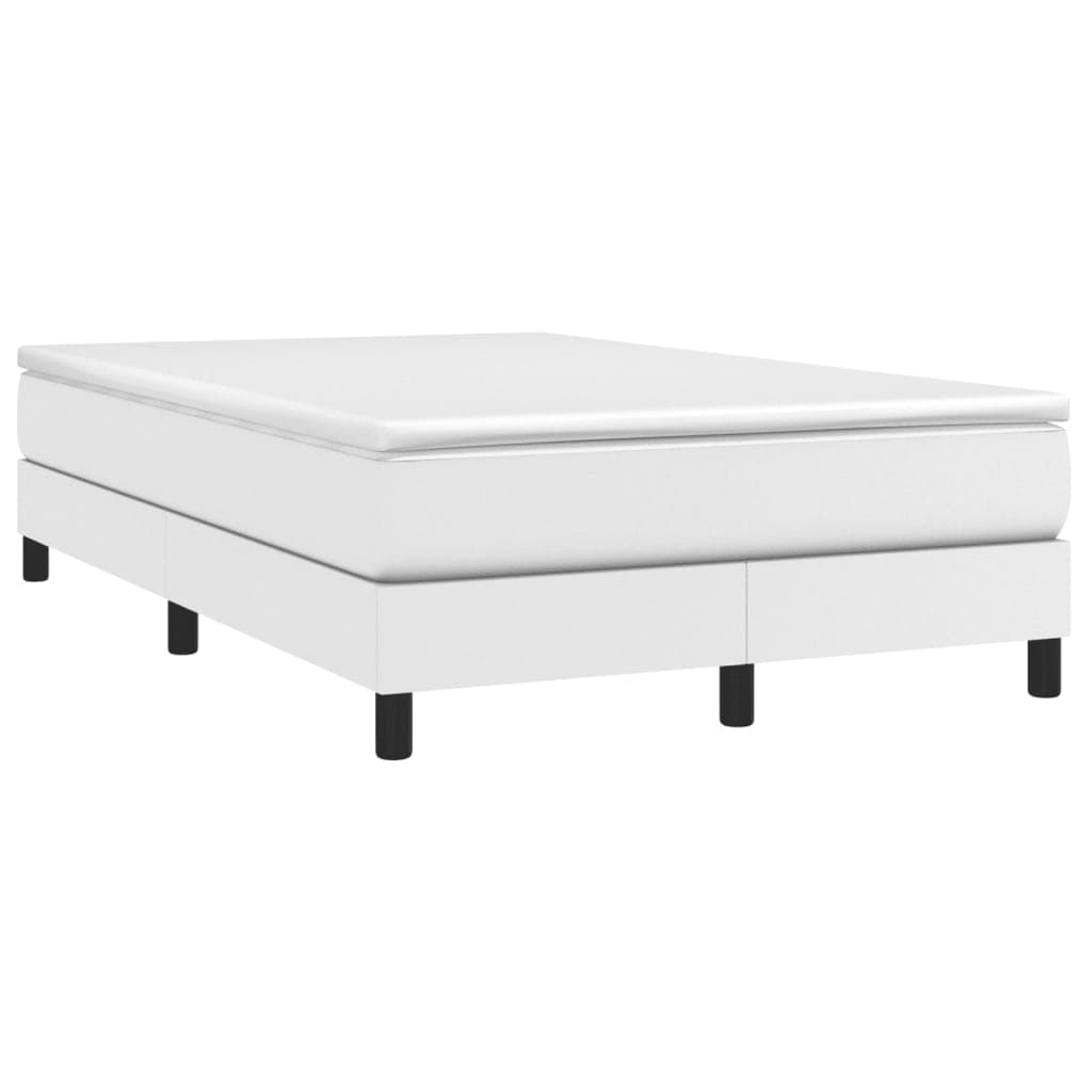 vidaXL Cama boxspring com colchão 120x190 cm couro artificial branco