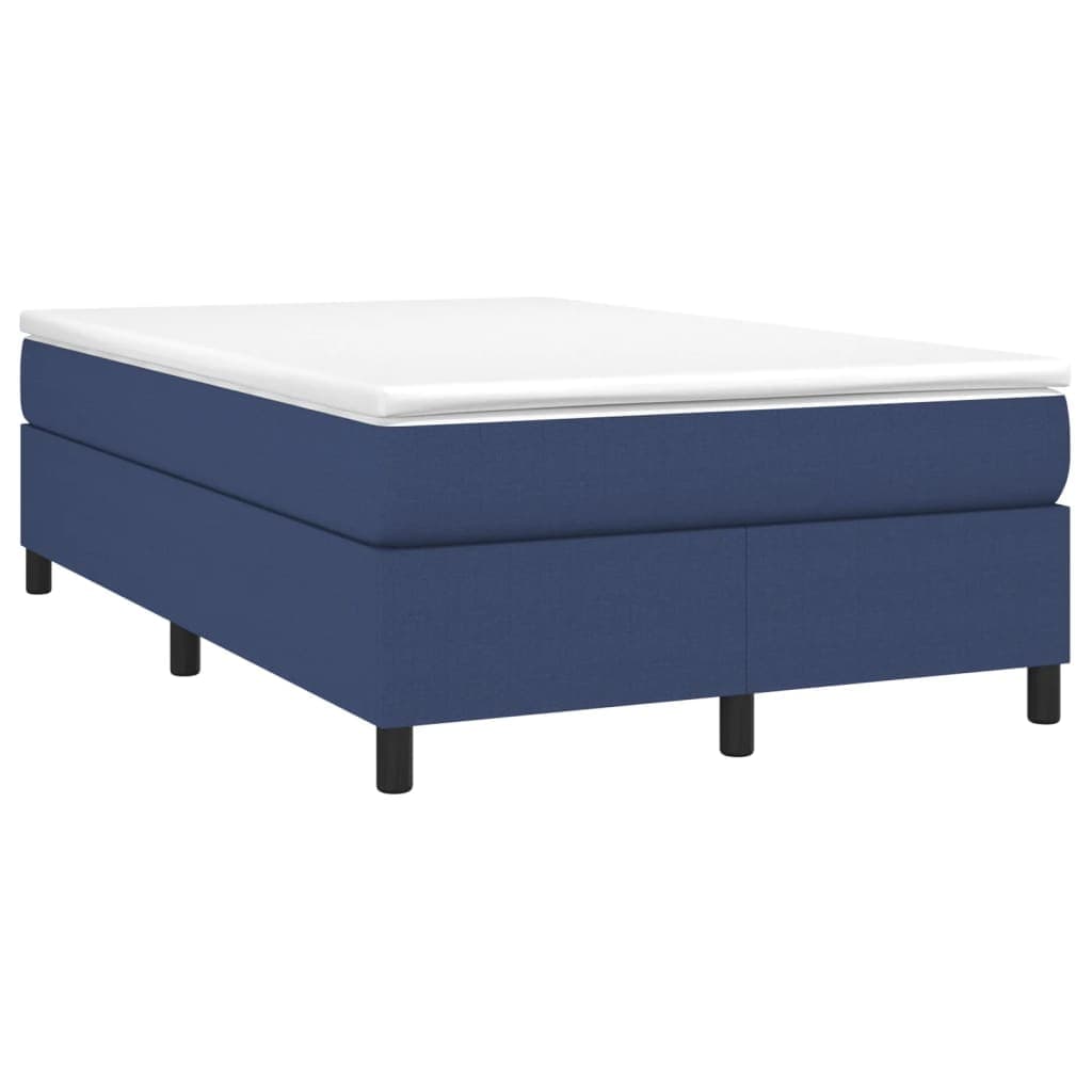 vidaXL Cama Boxspring com Colchão 120x190 cm Tecido Azul - 1500496805
