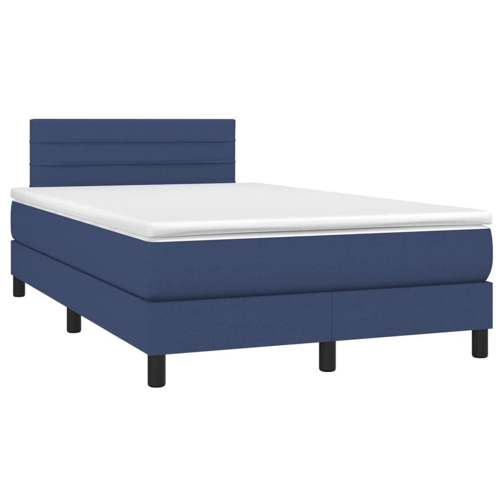 vidaXL Cama Boxspring com Colchão 120x190 cm Tecido Azul - 736521672