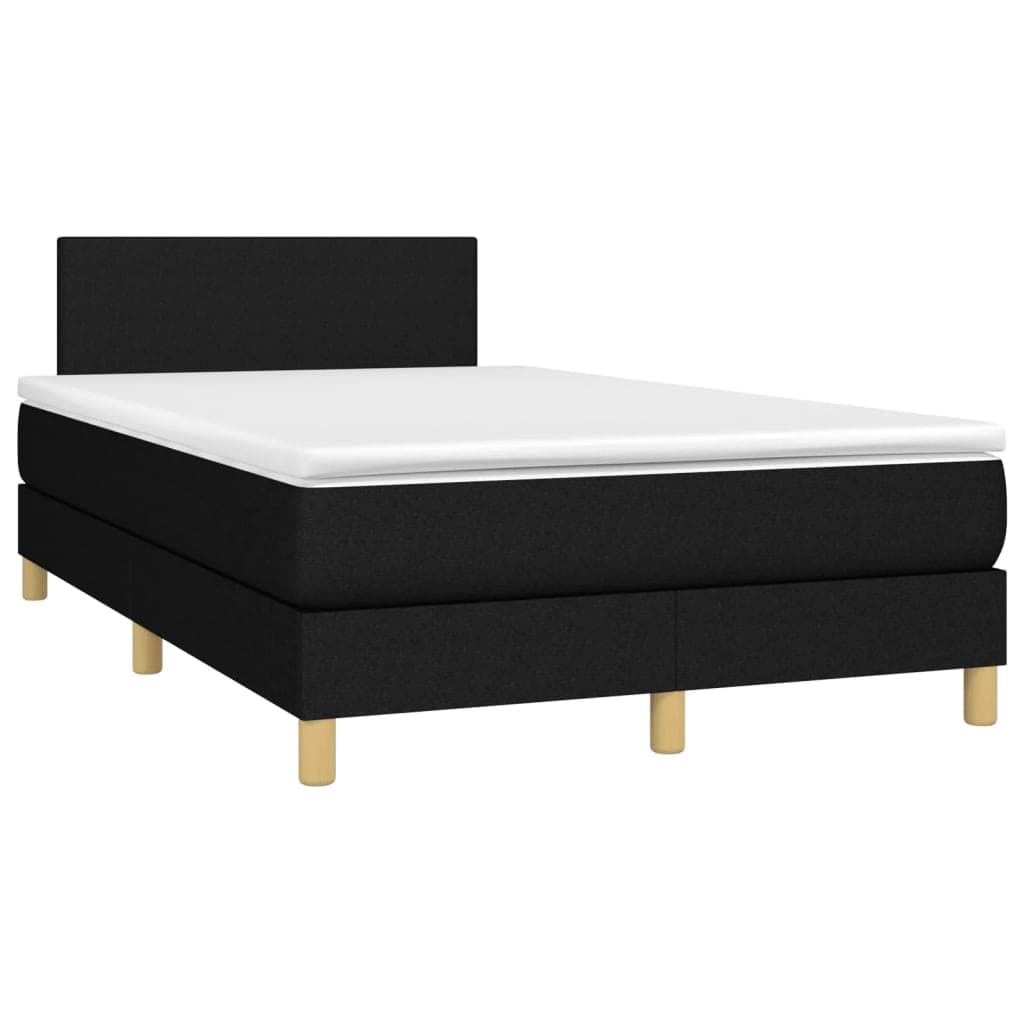 vidaXL Cama Boxspring com Colchão 120x190 cm Tecido Preto - 3220323512
