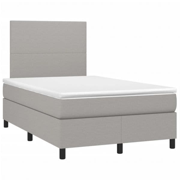 vidaXL Cama Boxspring com Colchão 120x190 cm Tecido Cinzento-claro - 717942310