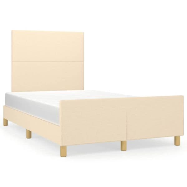 vidaXL Estrutura de Cama sem Colchão 120x190 cm Tecido Creme - 2905206131