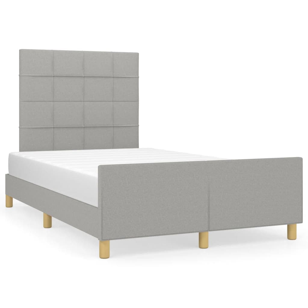 vidaXL Estrutura de cama sem colchão cinza claro tecido