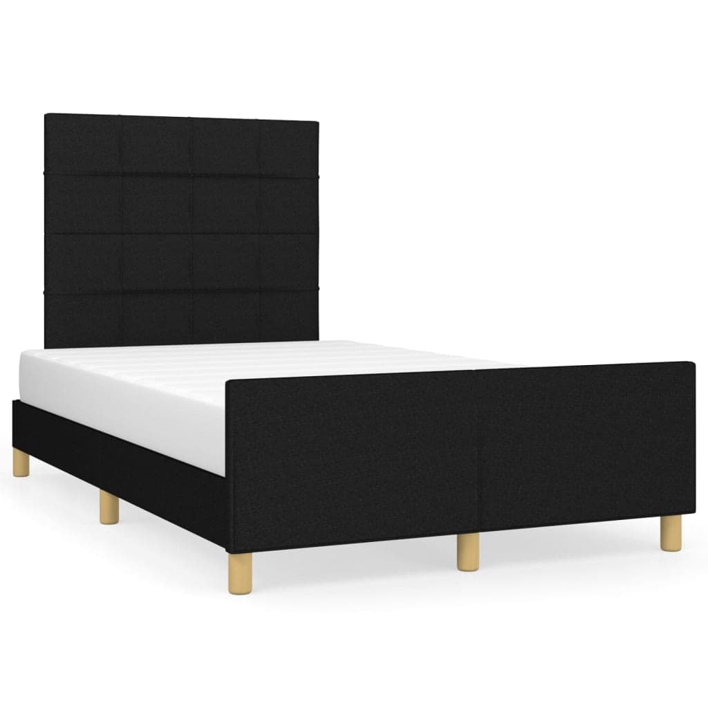 vidaXL Estrutura de cama sem colchão preto 120x190 cm tecido